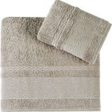 Pupilla Collection Güldeste Bambu 2'li Banyo Havlu Seti (50*90+70*140) -Bej - 50 x 90 cm