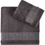 Pupilla Collection Kristal Bambu 2'li Banyo Havlu Seti (50*90+70*140) - Mor - 50 x 90 cm