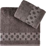 Pupilla Collection Lavanta %100 Pamuk 2'Li Banyo Havlu Seti (50*90+70*140) Kalın Bordür - Mürdüm - 50 x 90 cm