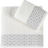 Pupilla Collection Lona %100 Pamuk 2'Li Banyo Havlu Seti (50*90+70*140) - Ekru - 50 x 90 cm
