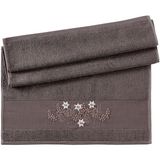 Pupilla Collection Luiza 50*90 Tekli Penye El Işi Nakışlı Yüz Havlusu (Kutulu) Yıldız Desen - Mürdüm - 50 x 90 cm