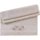 Pupilla Collection Luiza Penye El Işi Nakışlı 50*90 Tekli Yüz Havlusu(Kutulu) Yıldız Desen - Bej - 50 x 90 cm