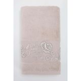 Pupilla Collection Ninna 50*90 Tekli Nakışlı Penye Yüz Havlusu - Pudra - 50 x 90 cm