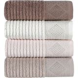 Pupilla Collection Paris 50*90 Penye 4'Lü Yüz Havlusu (Pvc) - Asorti - 50 x 90 cm - Çok Renkli
