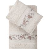 Pupilla Collection Rönesans Bambu 2'li Banyo Havlu Seti (50*90+70*140) - Bej - 50 x 90 cm