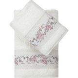 Pupilla Collection Rönesans Bambu 2'li Banyo Havlu Seti (50*90+70*140) - Krem - 50 x 90 cm