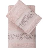 Pupilla Collection Rönesans Bambu 2'li Banyo Havlu Seti (50*90+70*140) - Pudra - 50 x 90 cm