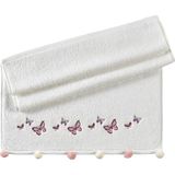 Pupilla Collection Sıla Ponponlu 50*90 Tekli Penye Yüz Havlusu (Kutulu) Kelebek Desen - Ekru - 50 x 90 cm