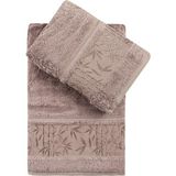 Pupilla Collection Single Bambu 2'li Banyo Havlu Seti (50*90+70*140) - Kahve - 50 x 90 cm