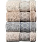 Pupilla Collection Urla 50*90 Penye 4'Lü Yüz Havlusu - Asorti - 50 x 90 cm - Çok Renkli