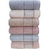 Pupilla Dray Hilton El-Yüz Havlu 50X90CM 6'lı Paket - 001-Renkli - 50 x 90 cm
