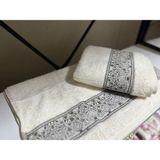 Pupilla Jakarlıdray Marakas Etnik Desen El Yüz Havlusu - 50 x 90 cm - Beyaz