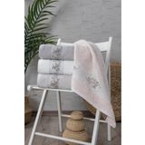 Pupilla Nakışlı 4'lü 50x90 cm Nish Yüz Havlu Seti