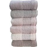 Pupilla Penye Karanfil El-Yüz Havlu Takımı 50X90CM 6'lı Paket - 001-Renkli - 50 x 90 cm