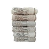 Pupilla Penye Nakışlı El-Yüz Havlu 50*90CM Karat Ağaç 6'lı Paket - 001-Renkli - 50 x 90 cm