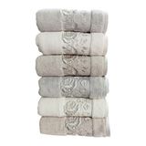Pupilla Penye Nakışlı El-Yüz Havlu 50*90CM Ninna Gül 6'lı Paket - 50 x 90 cm