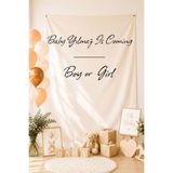 Puppetzzz Baby Is Coming Cinsiyet Partisi Duvar Süsü - Boy or Girl Temalı Kişiye Özel Cinsiyet Belirleme Flam