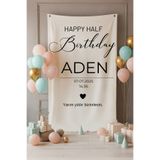 Puppetzzz Halft Birthday Doğum günü Partisi Duvar Süsü - Yarım Yaş Temalı Kişiye Özel Cinsiyet Belirleme Flam