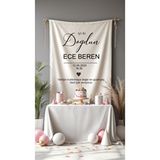 Puppetzzz Kişiye Özel Büyük Ebat Birinci Kalite Kumaş Iyi Ki Doğdun Doğum Günü Duvar Örtüsü Flama Halısı - 100 x 65 cm