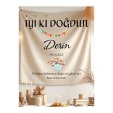 Puppetzzz Kişiye Özel Büyük Ebat İyi Ki Doğdun Küçük Prens Temalı Doğum Günü Duvar Örtüsü Halısı Flama