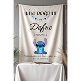 Puppetzzz Stitch Temalı isimli Doğum Günü Flama Afiş Duvar Örtüsü Büyük Boy