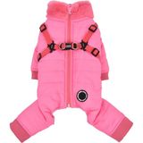 Puppia Everson Dog Jumpsuit Pembe Tasmalı Köpek Tulumu - Standart