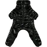 Puppia Glossy All In One Siyah Köpek Tulumu - Standart - XL