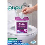 Pupu 480 Rulo Islak Tuvalet Kağıdı 1 Katlı Ultra Yumuşak Desenli Flushable Kağıt