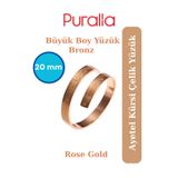 Puralia Büyük Boy Ayetel Kürsi Çelik Erkek/Kadın Yüzük - Bronz ( Rose Gold) -20 mm