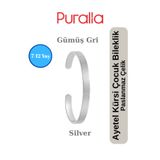 Puralia Çocuklar İçin Ayetel Kürsi Çelik Bileklik Gümüş Gri (7-12 Yaş)