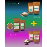 Puravert Siyez Unu 500 gr - Kinoa 500 gr - Keten Tohumu 500 gr 3'ü Birarada - 1,5 kg