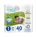 Pure 1 Numara Yenidoğan 2-5 kg Ekonomi Paketi Bebek Bezi (1 x 40 Adet) - 0 - 1 Ay