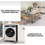 Pure Age Beyaz Eşya Altlığı Ayağı 4 Adet Çamaşır Bulaşık Makinası Buzdolabı Yükseltici ve Titreşim Önleyici