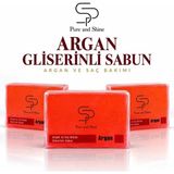 Pure and Shine Saç ve Saç Derısı Bakım Sabunu - Argan & Jojoba Yağlı Yoğun Onarıcı 120G + Kese Hedıyelıx 3 Adet