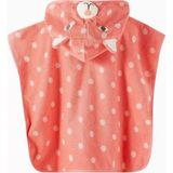 Pure Baby Bebek Poncho Havlu Organik Pamuk, Kapüşonlu ve Sevimli Desenli Tasarım - Pembe