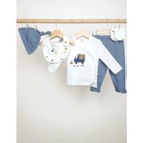 Pure Baby Natura 5'li Bebek Takımı, Zıbın,şapka, Eldiven, Hastane Çıkış Seti - 0 - 3 Ay - 00Mavi
