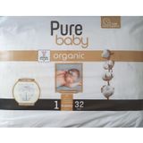 Pure Baby Organic No:1 Yenidoğan 32 Adet Bebek Bezi
