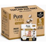 Pure Baby Organic No:4 Maxi 260 Adet Bebek Bezi