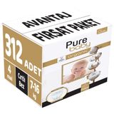 Pure Baby Organic No:4 Maxi 312 Adet Bebek Bezi