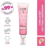 Pure Beauty CC Krem SPF50 PA+++ Ivory 30 ml Paraben İçermez Ciltte Doğal Işıltı Sağlar