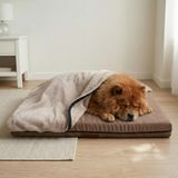 Pure Comfort, Çıkarılabilir Peluş Battaniyeli, Su Geçirmez İç Alezli, 4 Mevsim Kedi Ve Köpek Yatağı (Kahverengi, Large)