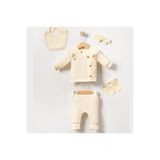 Pure Kids Store %100 Organik Pamuk Müslin Kız Bebek Kıyafet Takımı 5 Parça Yenidoğan 0-3 Ay