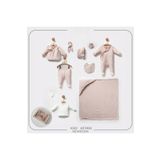 Pure Kids Store Kutulu %100 Organik Pamuk Müslin 10 Parça Kız Bebek Figür Desenli Hastane Çıkış Seti