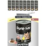 Pure Life Plus 24'lü Tavuklu Yavru Puppy Kedi Konserve Chunk Parça Etli Yaş Mama 400 gr - 20000