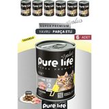 Pure Life Plus 6'lı Tavuklu Yavru Puppy Kedi Konserve Chunk Parça Etli Yaş Mama 400 gr - 20000