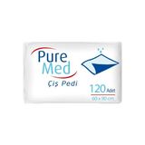 Pure Med Kedi Köpek Çiş Pedi 60 x 90 cm 120 Adet Kaymaz Taban ile Güvenli Kullanım Amaçlı