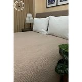 Pure Serisi Çift Kişilik Müslin Yatak Örtüsü (220×240) %100 Pamuk, 4 Kat, Doğal Nefes Alabilen Kumaş - Bej - 220 x 240 cm