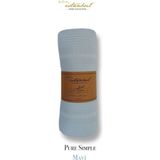 Pure Simple Çift Kişilik Mavi Pike, Yumuşak ve Şık Uyku Seti - Ahşap - Ceviz - Seçenek 1