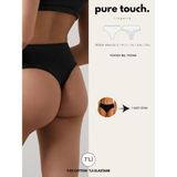 Pure Touch Lingerie Kadın Yüksek Bel Tanga Külot 7'li Paket / Siyah