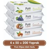 Pure Wipes 4x50 Yaprak Islak Havlu